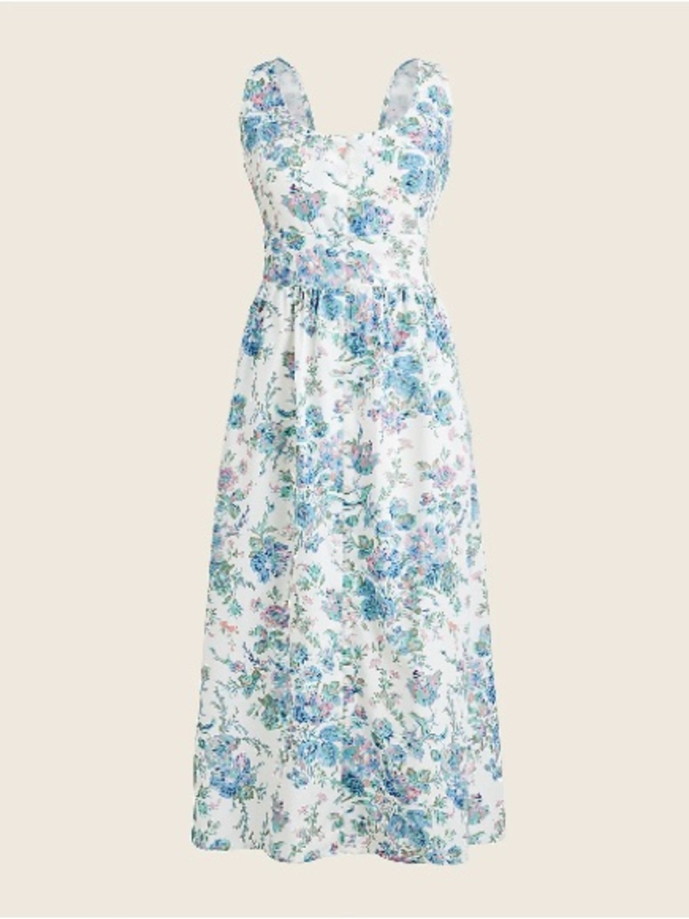 Button-front cotton poplin dress in English garden